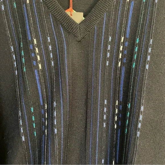 {Gabicci} NWT Vintage Blue Wool Blend V-Neck Pullover Sweater - XXL - Picture 4 of 9